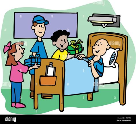 Children Visiting A Friend At The Hospital Stock Vector Image And Art Alamy