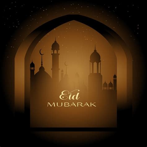 Vector Eid Al Adha Mubarak Dise O De Fondo Con Luna Creciente Y