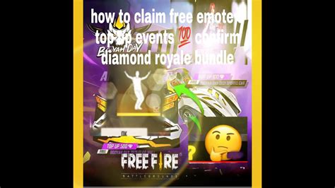 How To Claim Free Emote Top Up Events And Confirm Diamond Royale