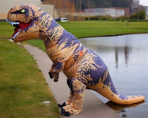 Disfraz de dinosaurio inflable T Rex para niños y adultos perfecto