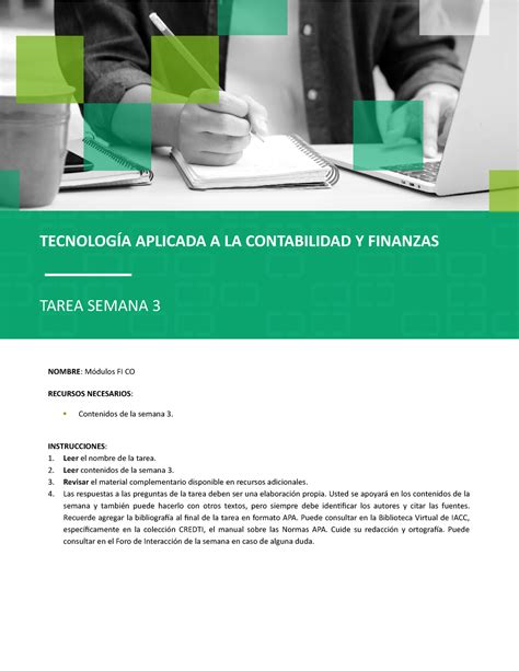 S Tarea Teccf Tecnolog A Aplicada A La Contabilidad Y Finanzas