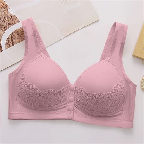 Qetyuw Women S Plus Size Daily Bras Front Closure Push Up Bras No Underwire High Support