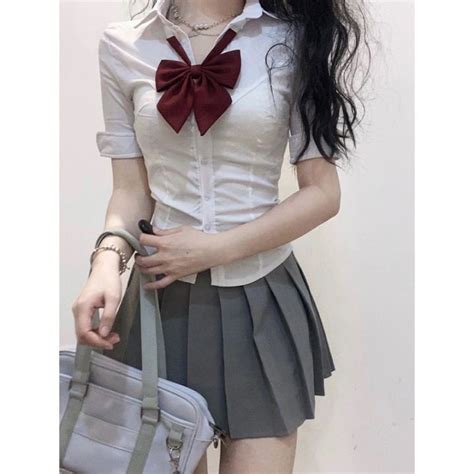 Jk Uniform Pure Desire Spicy Girl Waist Wrapped Long Sleeve Shirt