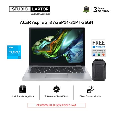 Jual Acer Aspire 3 Spin 14 A3sp14 31pt Core I3 N305 Ram 8gb Ssd 512gb 14 Inch Ips Windows