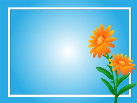 Border Template With Orange Flowers 362664 Vector Art At Vecteezy