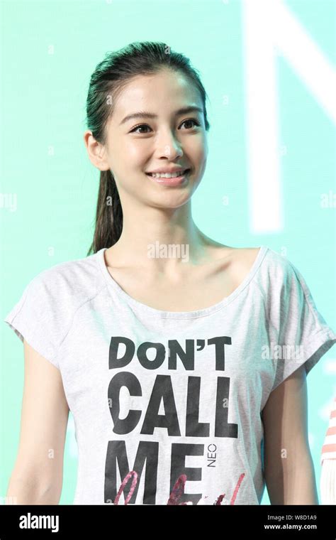 Hong Kong Actress Angelababy Poses During A Promotional Event For