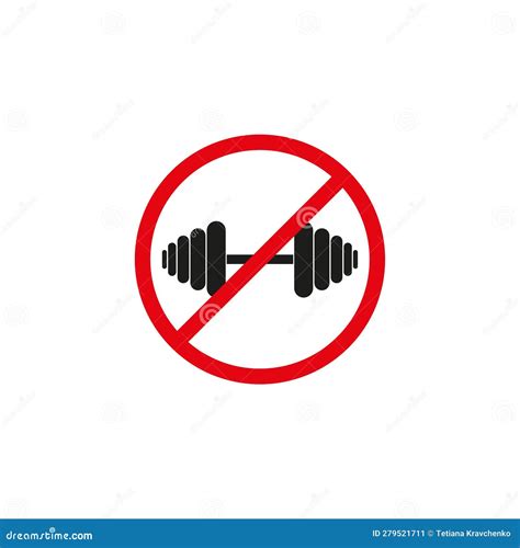 No Gym. Prohibition Sign for Quarantine. Public Access Restriction. Vector Illustration Stock ...