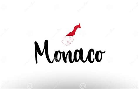 Monaco Country Big Text With Flag Inside Map Concept Logo Stock Vector