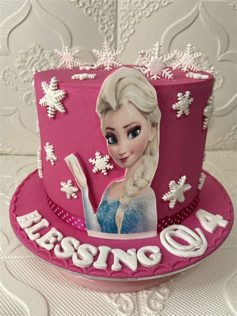 Pink Frozen Themed Cake - Merciful Cakes