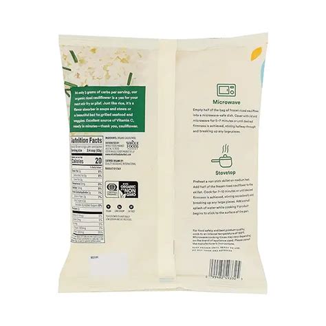 Frozen Organic Riced Cauliflower At Whole Foods Market