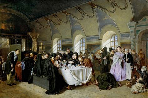 Russian Trapeza Monastic meal Painting by Vasily Perov - Fine Art America