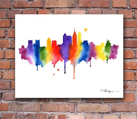 Philadelphia Skyline Art Print Abstract Watercolor Art Print - Etsy