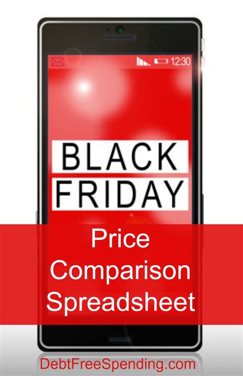 Black Friday Price Comparison Sheet - Debt Free Spending