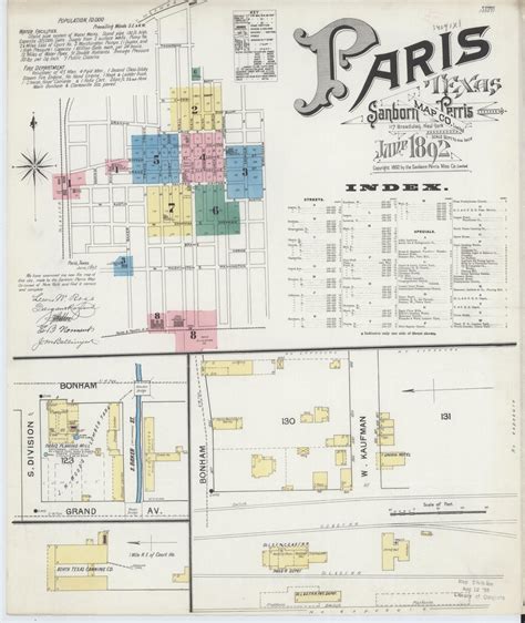 Sanborn Fire Insurance Map From Paris Lamar County Texas Library