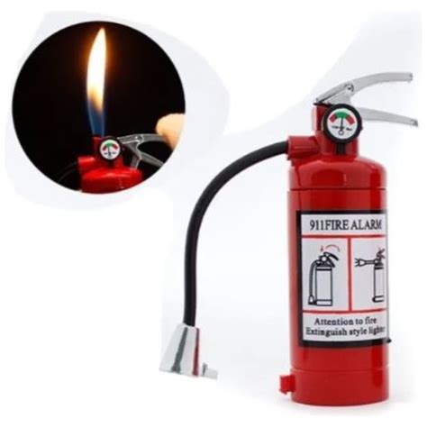 Invencible Cl Mechero Luz Led Mini Extintor Extinguidor Gas Butano Ab93