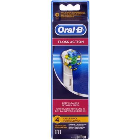 Oral B Eb25 4 Floss Action 4 Pack Toothbrush Heads