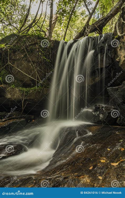 Kbal Spean Waterfall in Cambodia Mountains Stock Photo - Image of reap ...