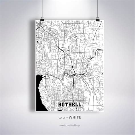 Bothell Map Print Bothell City Map Washington WA USA Map | Etsy