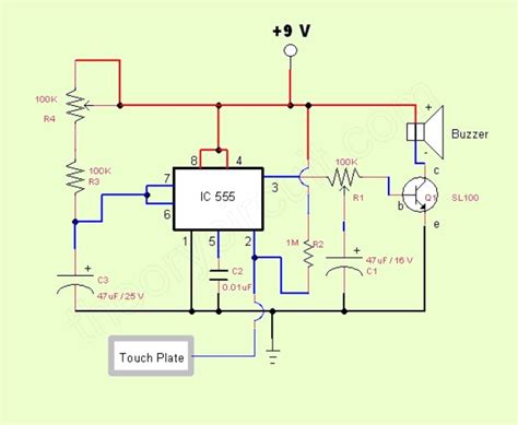 Touch Sensor Using 555 Timer Ic Circuit Diagram Wiring Pedia