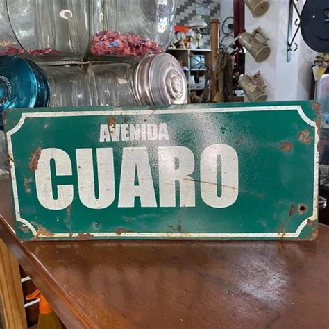 Placa De Rua Esmaltada Antiga Uruguaia Avenida Cuaro C