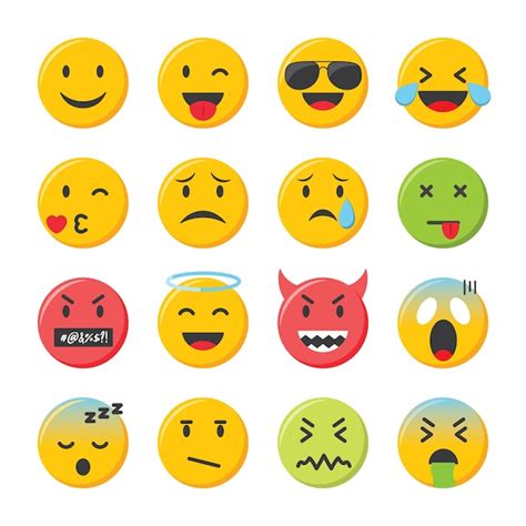 Premium Vector Emoji Icons Set Emoticons Collection Vector Illustration