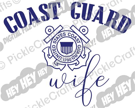 Coast Guard Wife Military Armed Forces Veteran Svg Png Digital Etsy