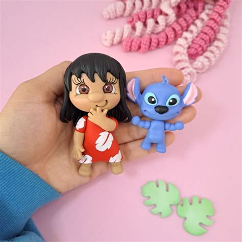 Lembrancinha Lilo E Stitch Luxo Aplique Em Biscuit Elo7