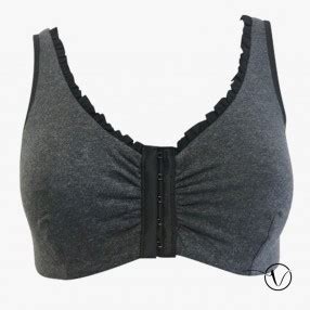 Reggiseno Post Operatorio Lison In Cotone Bio Chiusura Avanti Grigio