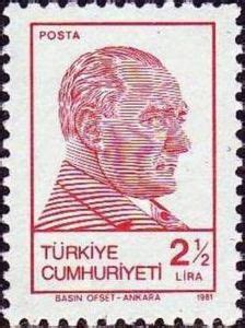 Stamp Kemal Atatürk 1881 1938 Türkiye Turkey Mustafa Kemal