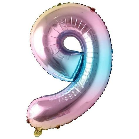 40 Inch Rainbow Gradient Colorful Big Size Number Foil Helium Balloons