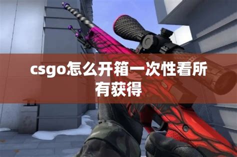 Csgo怎么开箱一次性看所有获得cs2知识库csgo攻略基地