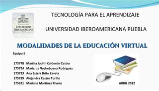 Modalidades de educación virtual PPT