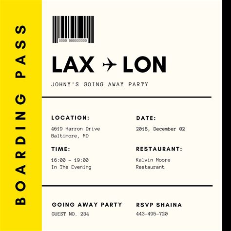 Boarding Pass Template Free Free Vector Boarding Pass Template