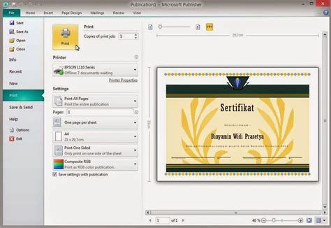 Cara Membuat Desain Sertifikat Dengan Microsoft Publisher Sumiati12