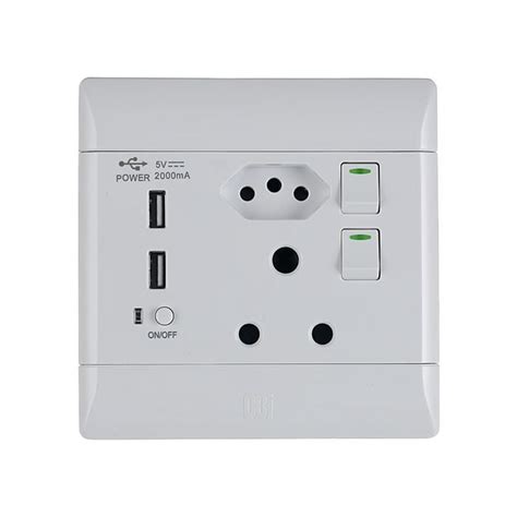 Cbi White 1 New Rsa 1 Rsa And 2 Usb Wall Socket 4x4 P685usb P Chamberlain