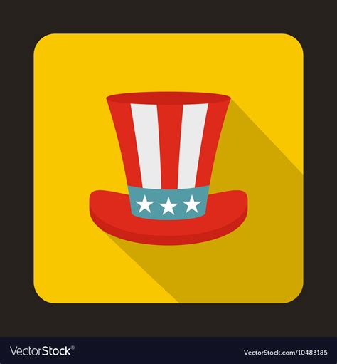 Uncle Sam Hat Icon Flat Style Royalty Free Vector Image