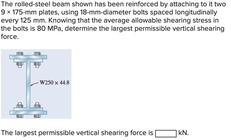 The American Standard Rolled Steel Beam Shown Has Been Reinforced By