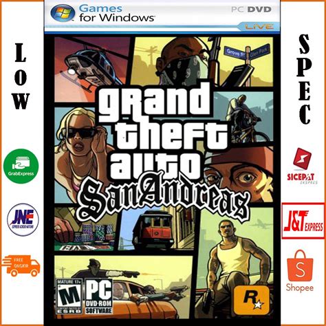 Jual GTA SAN ANDREAS GTA SA PC DVD GAME GAMING LAPTOP KASET CD