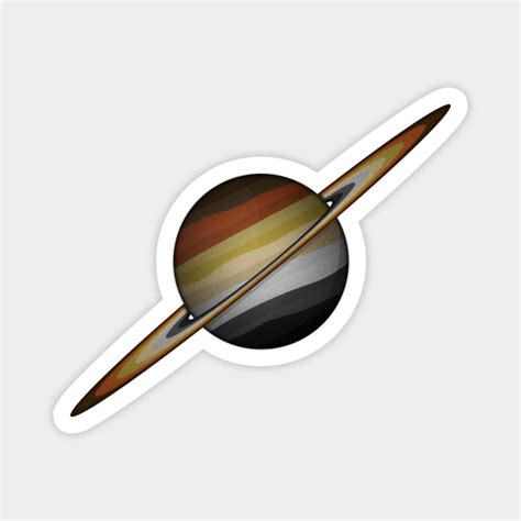 Planet And Rings In Gay Bear Pride Flag Colors Gay Bear Pride