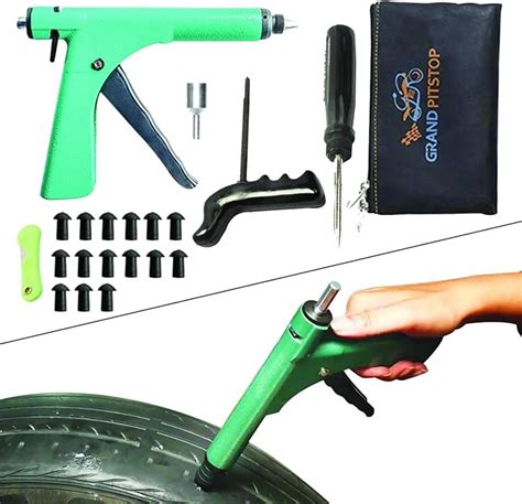 Grand Pitstop Tubeless Tire Puncture Repair Kit For Motorcycle And Cars