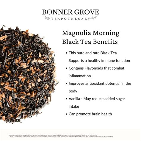 Magnolia Black Loose Leaf Tea Made In The Usa Bonner Grove Teapothecary