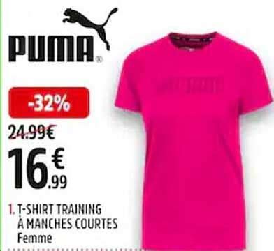 Promo T Shirt Training Manches Courtes Femme Puma Chez Intersport