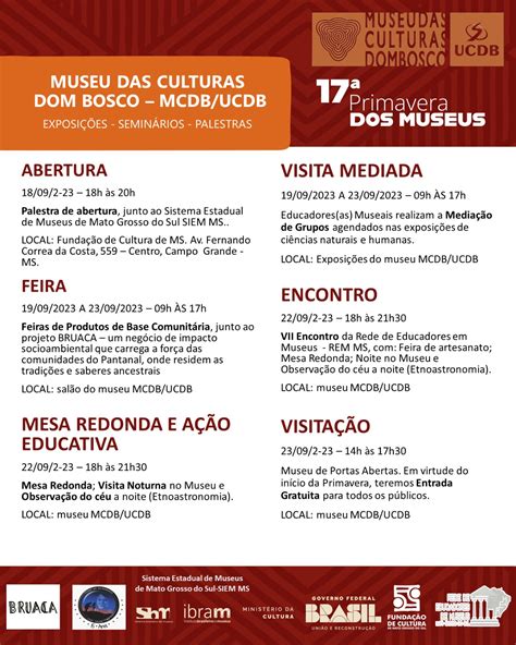 Museu Das Culturas Dom Bosco Vai Sediar Edi O Da Primavera Dos Museus