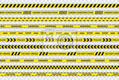 Black And Yellow Police Stripe Border Construction Danger Caution