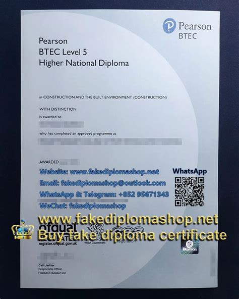 Pearson BTEC Level 5 HND Diploma Certificate Design PDF