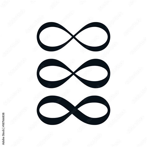 Simple infinity symbol set Stock Vector | Adobe Stock