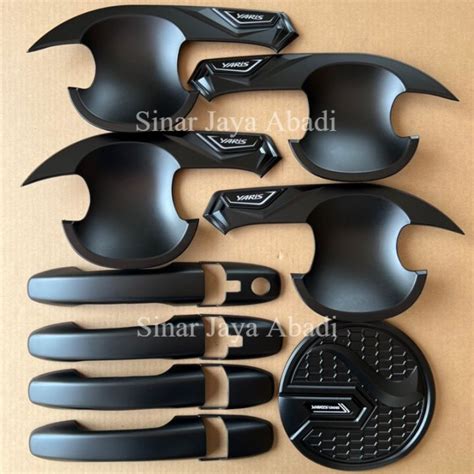 Paket Outer Handle Tank Cover Bensin Yaris Cross Hitam Doff