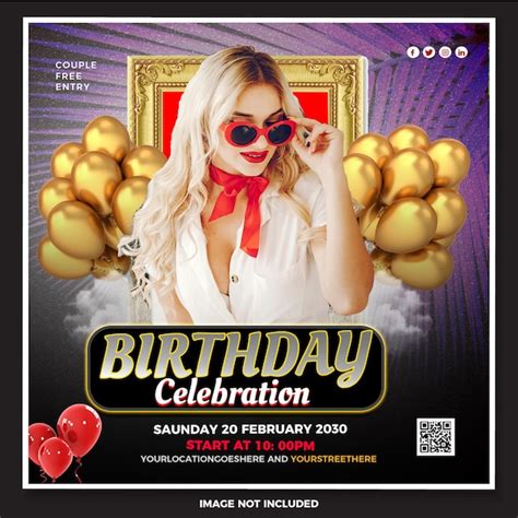 Premium Psd Psd Happy Birthday Post And Birthday Party Celebration