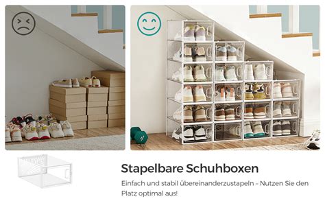 Songmics Schuhboxen Er Set Aufbewahrungsbox F R Schuhe Robust