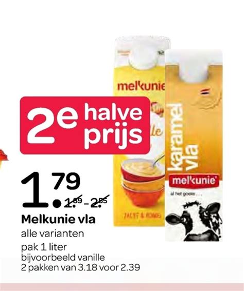 Melkunie Vla 1 Liter 2 Pakken Aanbieding Bij Spar